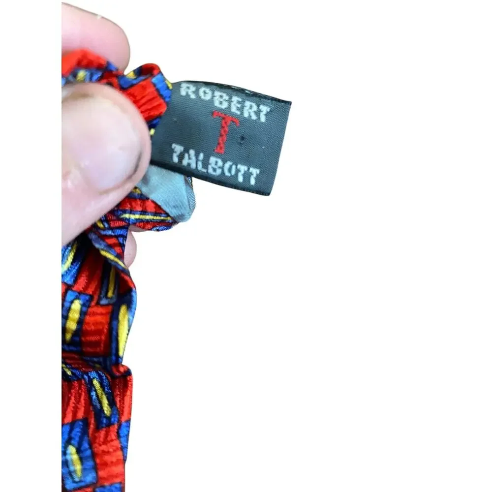 Robert Talbott Nordstrom‎ Red Geometric Silk Tie Made In USA
